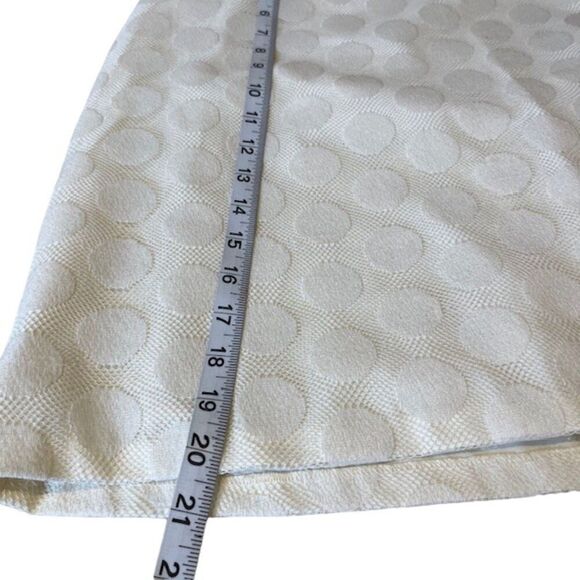 Sevier Skirt Cream Textured Polka Dot Fully Lined Mini Side Zip Size Small - Picture 7 of 8